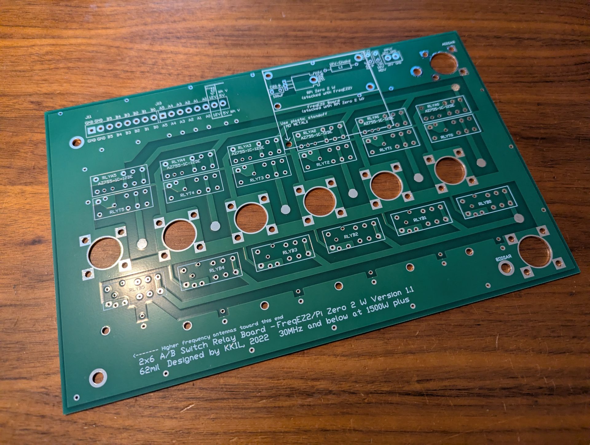 2x6 Antenna Switch Relay Board